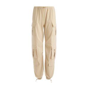 Alice + Olivia Shara Parachute Cargo Pants Womens 4 Cream Almond Pockets Cuffed